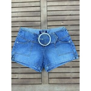 Rare Y2K Angels Belted Denim Jean Shorts Size 5 HTF 2000's‎ Size 5